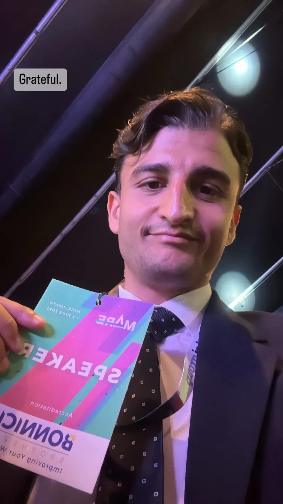 Giovanni speaking on stage at MARE Summit